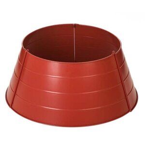 Glitzhome Metal Tree Collar Tree Base Cover 22" D Red
